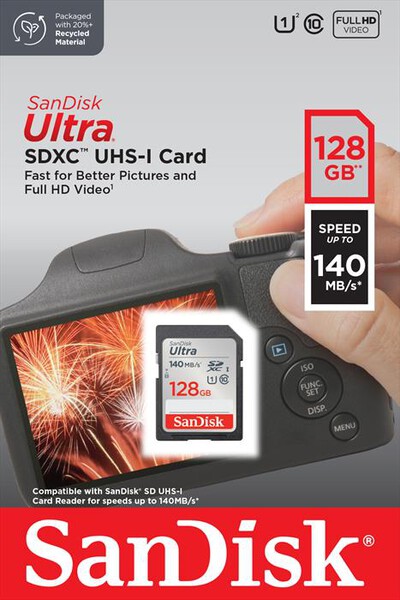 SANDISK - SD ULTRA C10 128GB,  SANDISK - SD ULTRA C10 128GB