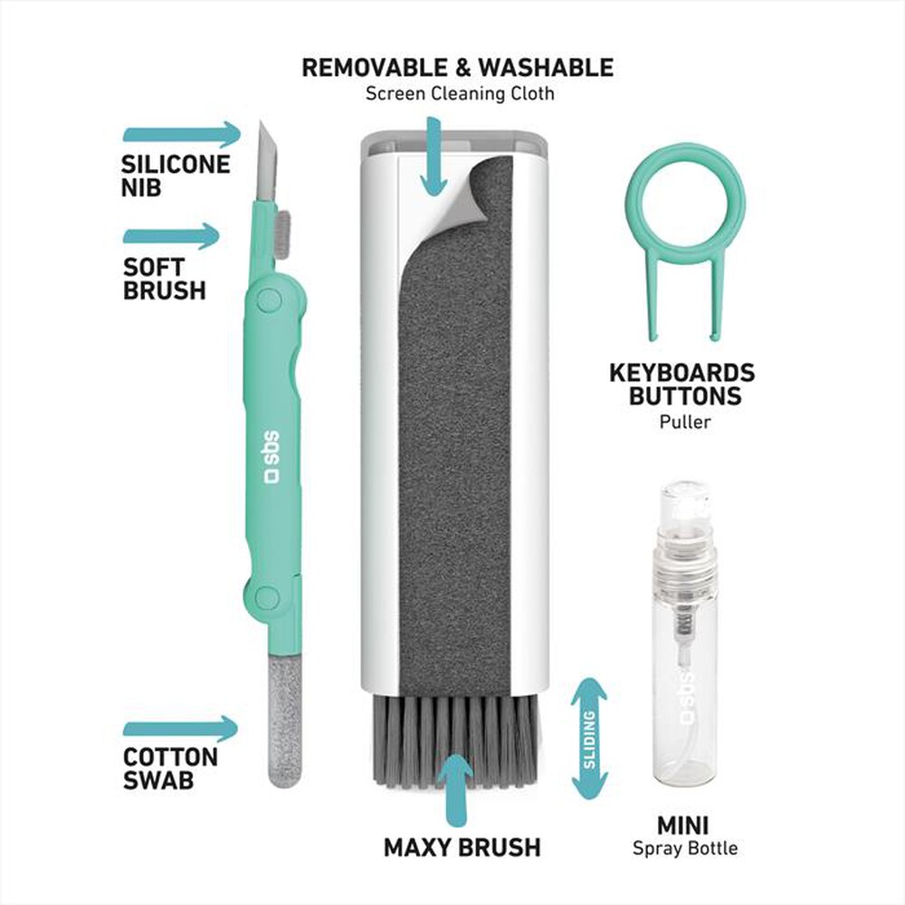 "SBS - Set pulizia auricolari TEEARCLEANSETMULTI-Bianco"