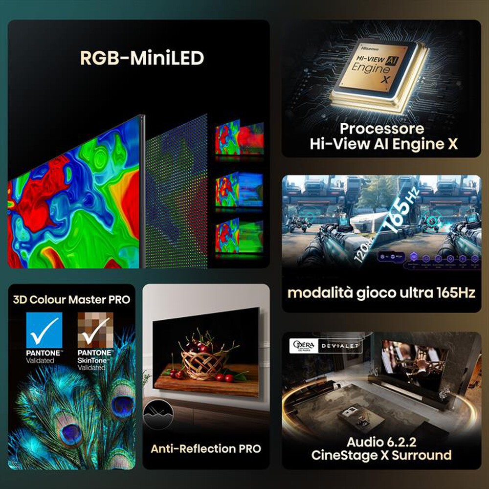 Immagine del prodotto HISENSE - Smart TV Mini LED RGB  4K 116" 116UXQ-Metallo
