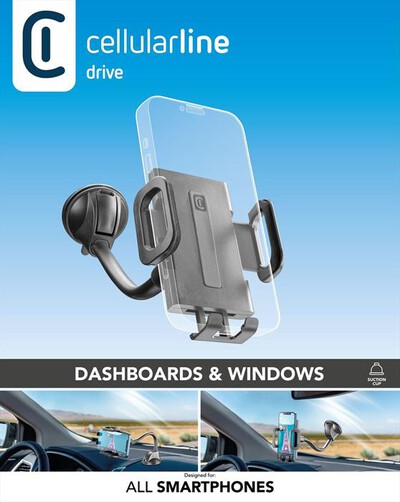 CELLULARLINE - Supporto da Auto BIGCRABDUALFIX-Nero