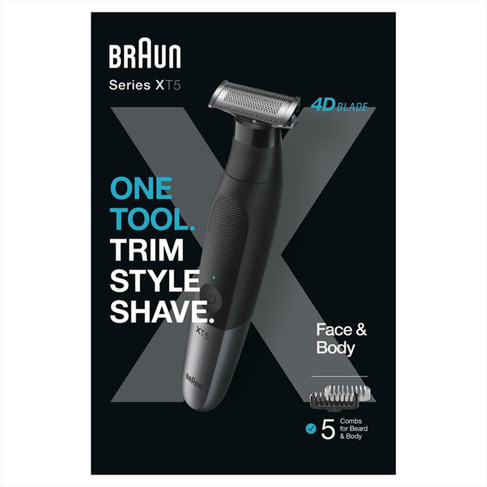 "BRAUN - Regolabarba SERIES X XT5100-NERO/GRIGIO METALLIZZATO"