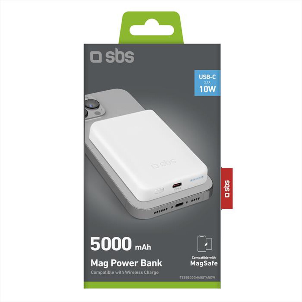 "SBS - Power bank magnetico TEBB5000MAG1CW-Bianco"