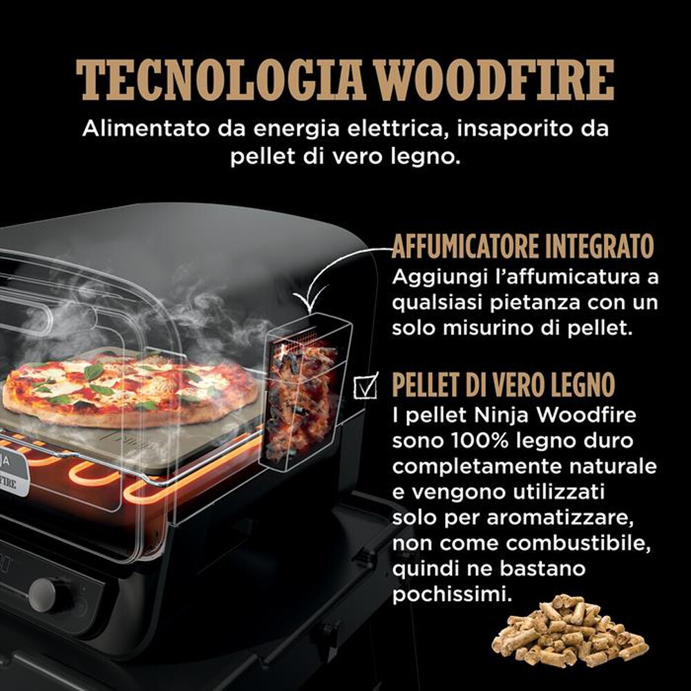 "NINJA - Forno elettrico da esterno pizza/arrosti Woodfire-Rame"