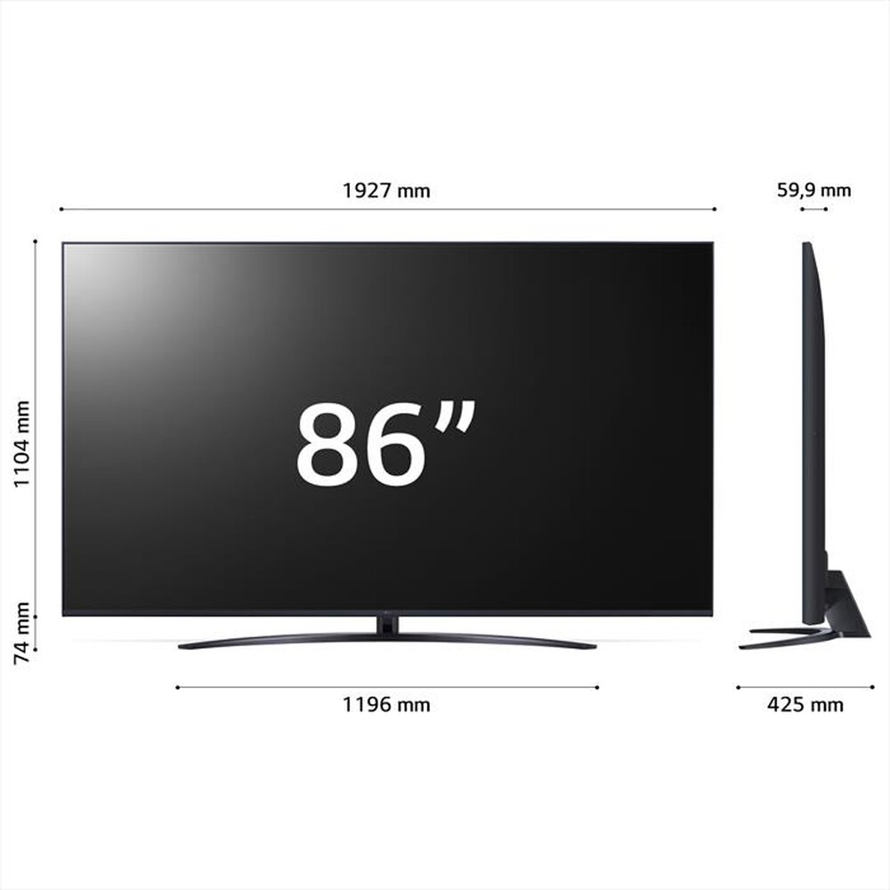 "LG - Smart TV LED UHD 4K 86\" 86UR81006LA-Ashed Blue"