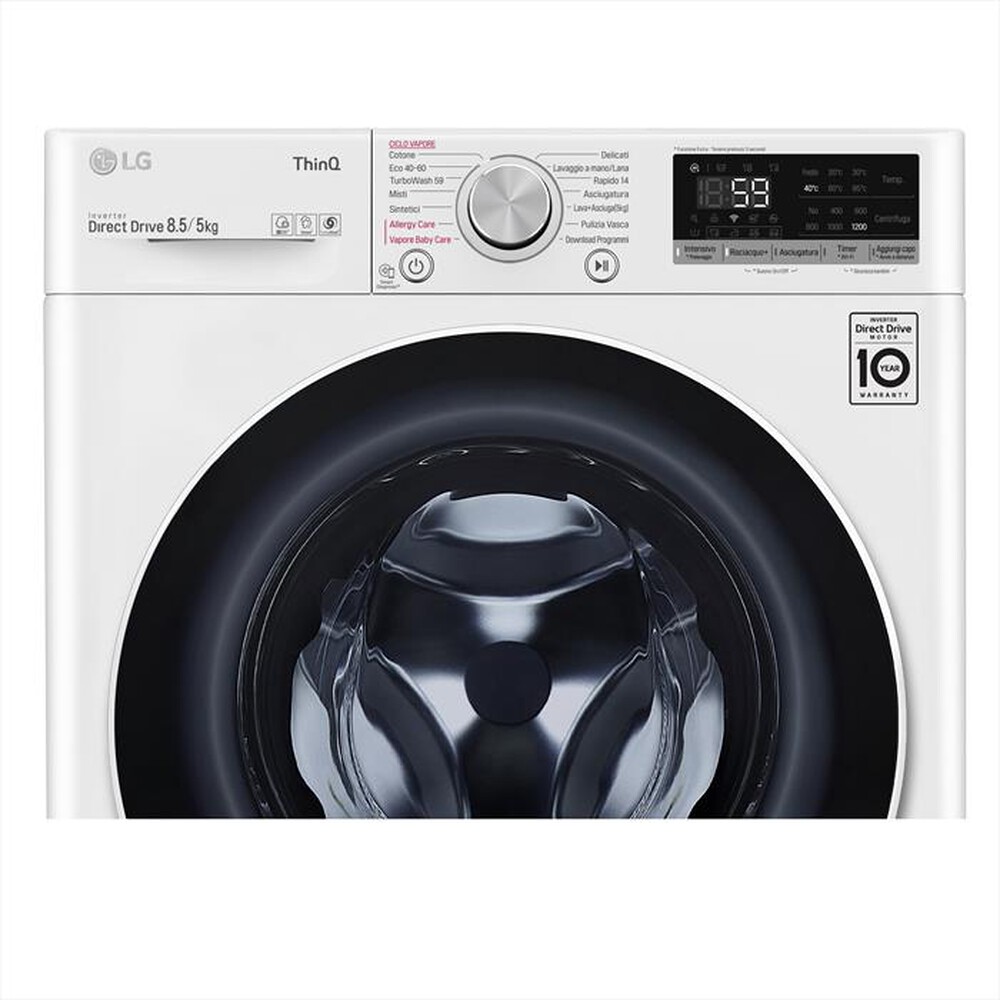 "LG - Lavasciuga F2DV5S8H0E 8,5/5 Kg Classe C-WHITE"