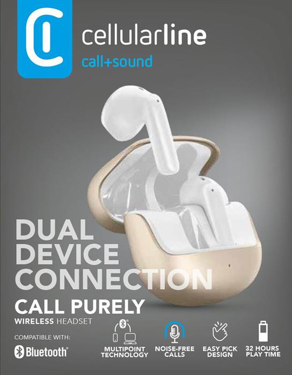 Immagine del prodotto CELLULARLINE - Auricolare bluetooth CALL PURELY-Oro