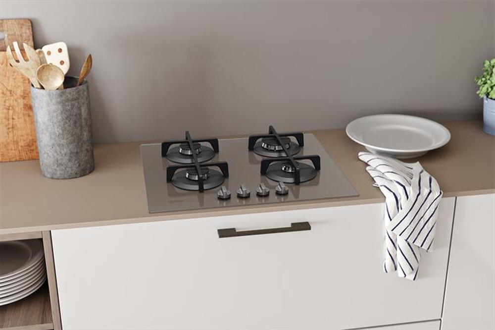"INDESIT - Piano cottura a gas ING 61T/TD 4 fuochi 59cm-Tortora"