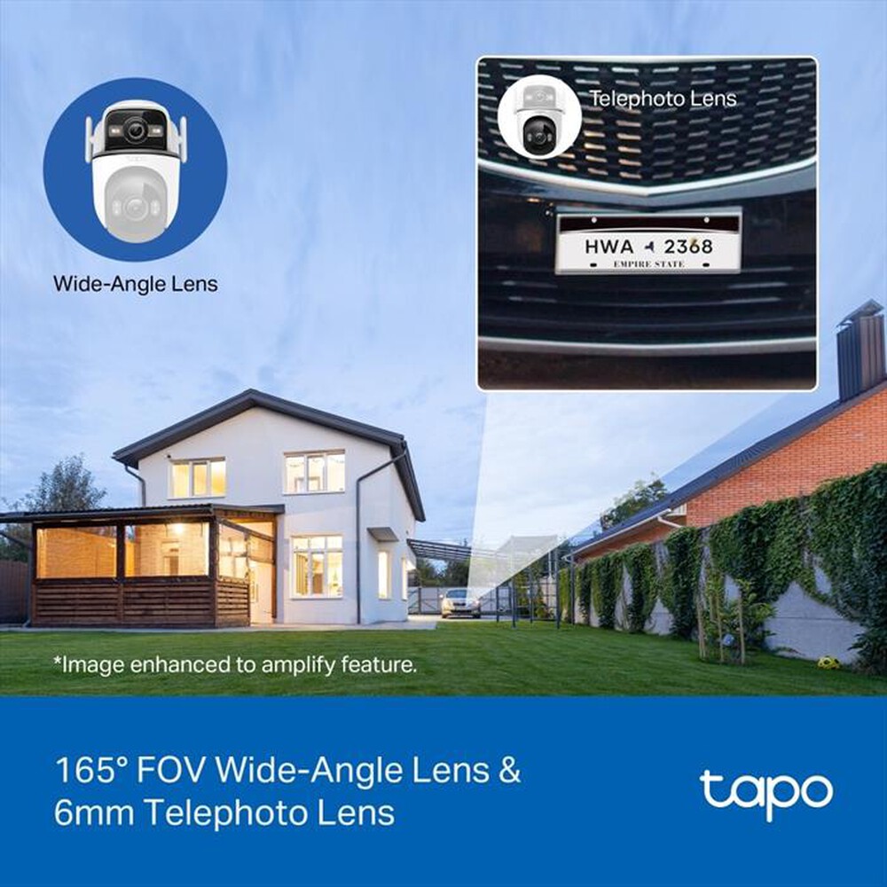 Immagine del prodotto TP-LINK - Telecamera sicurezza outdoor doppio obiettivo TC34-bianco