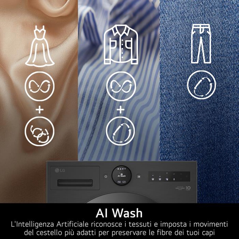 Immagine del prodotto LG - Lavatrice AI DD F4X7013TBB 13 Kg Classe A-Matte Black