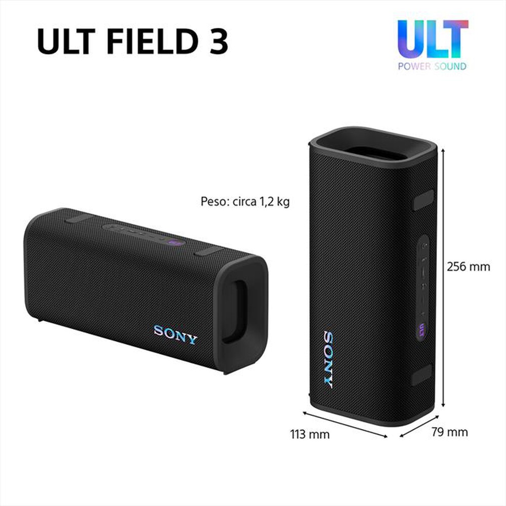 Immagine del prodotto SONY - Speaker portatile Wireless Bluetooth SRSULT30B.CE7-Nero