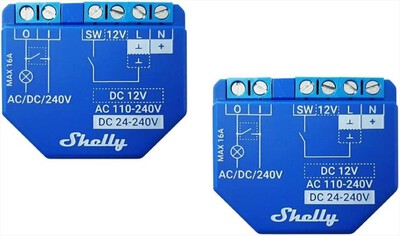 SHELLY - Dispositivo automazione domestica PLUS1 - TWO PAC-blu