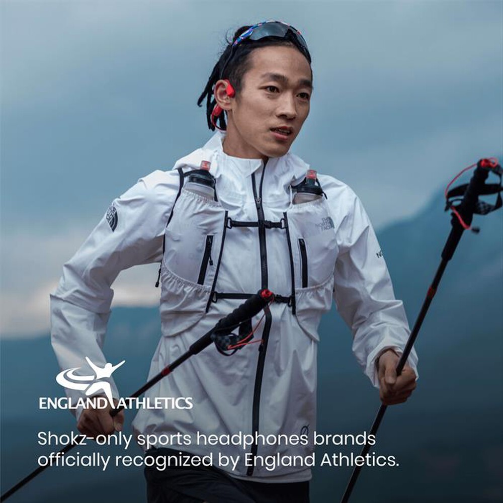 "SHOKZ - Auricolare Bluetooth OPENRUN-Red"