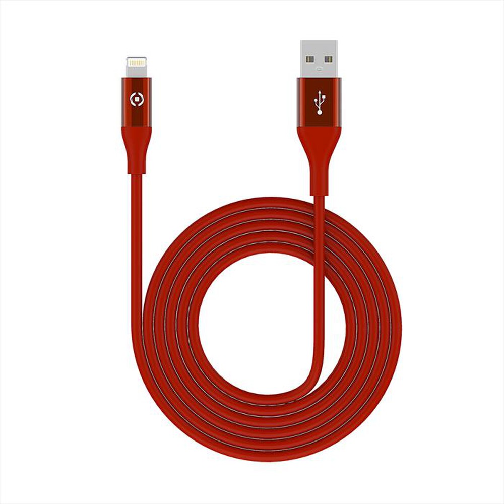 "CELLY - USBLIGHTCOLORRD CAVO USB LIGHTNING-Rosso/Silicone"