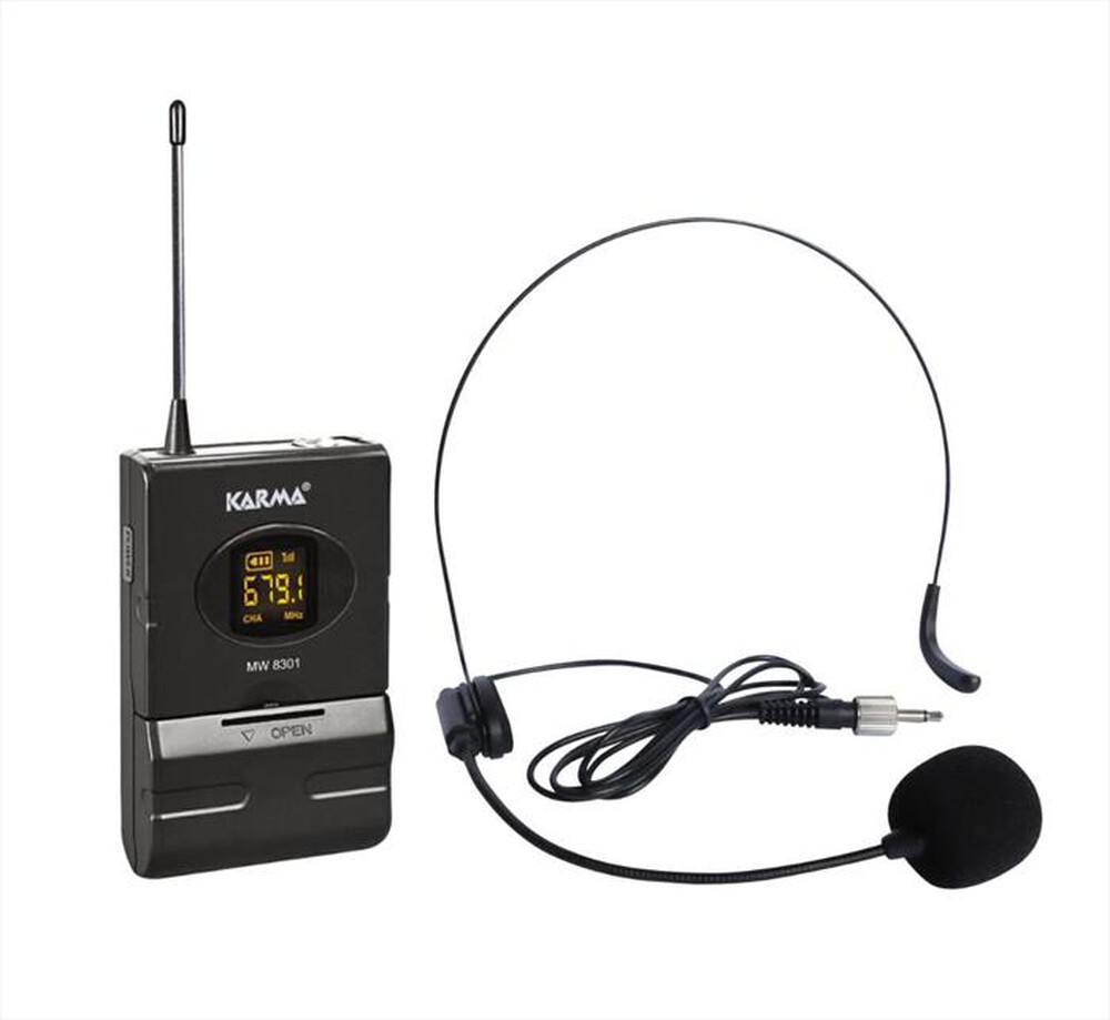 "KARMA - Radiomicrofono UHF con archetto SET 8300LAV-Nero"