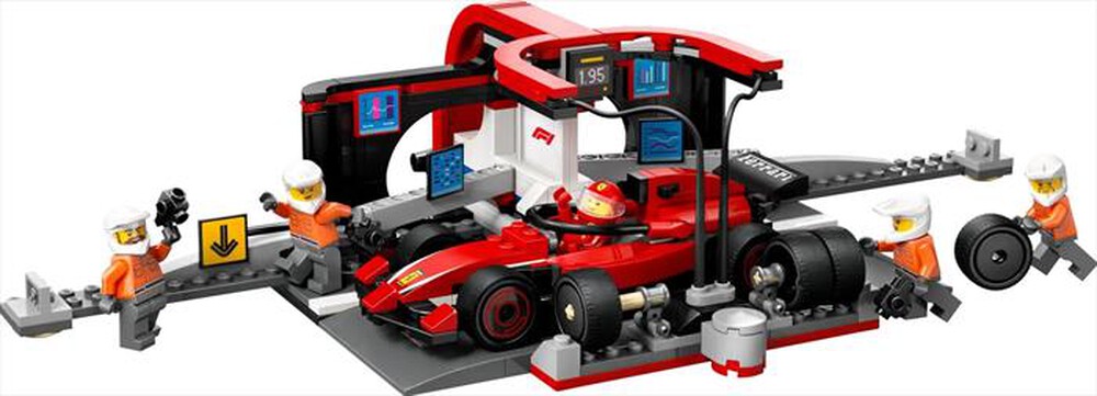 "LEGO - CITY Pitstop e meccanici con monoposto Fer - 60443-Multicolore"