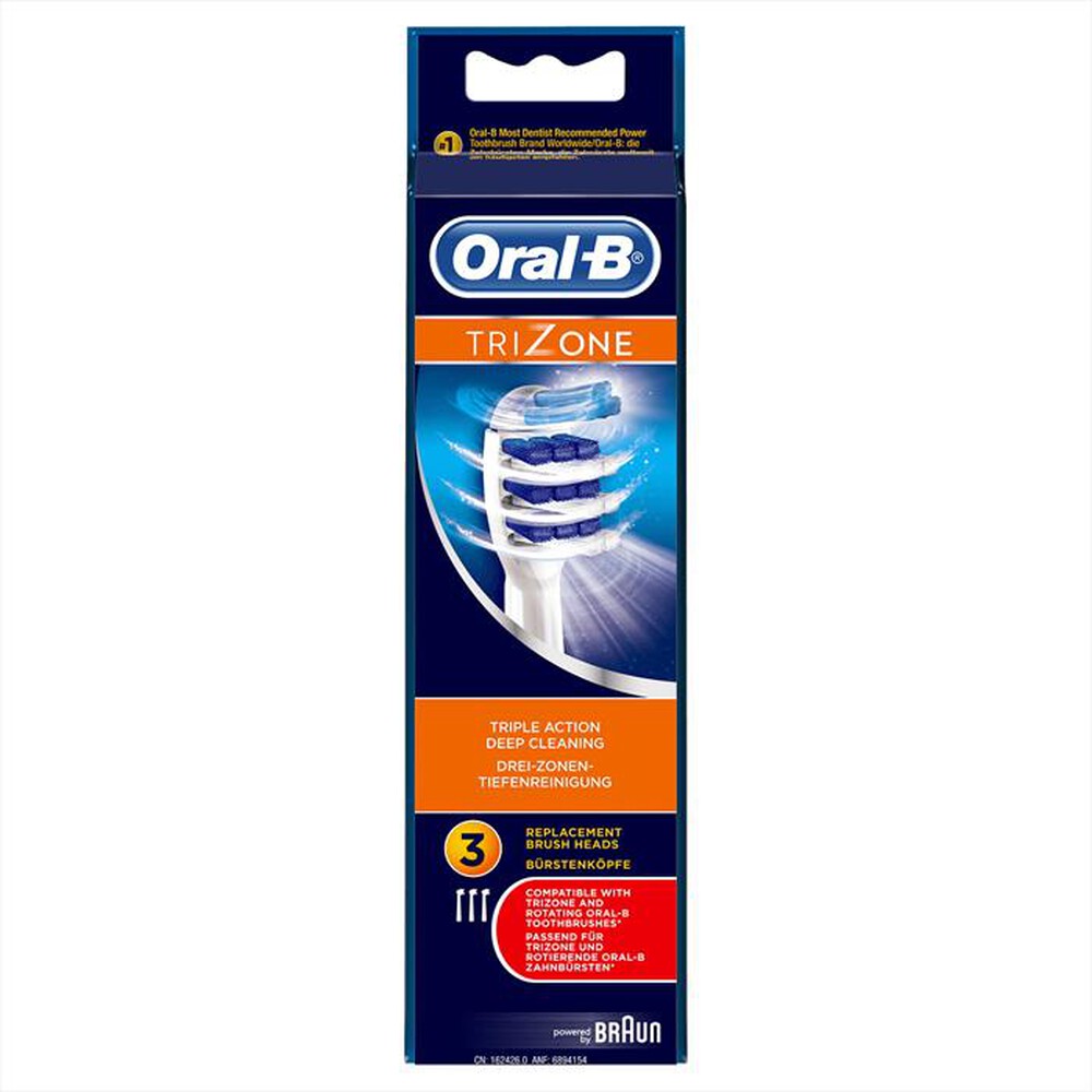 "ORAL-B - Testine TriZone, 3 Pezzi-Bianco"