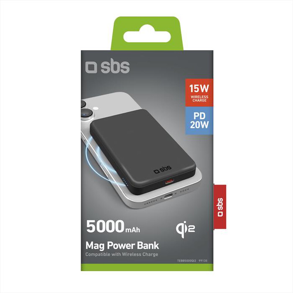 Immagine del prodotto SBS - Mag Power Bank TEBB5000QI2-Nero