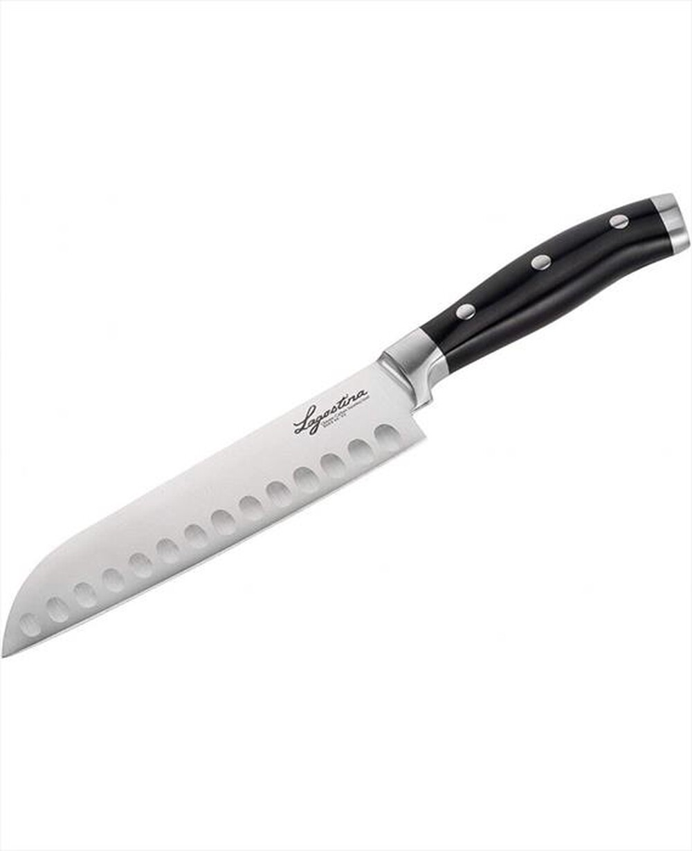 "LAGOSTINA - Coltello da cucina multiuso SANTOKU 18 cm-Nero/Acciaio"