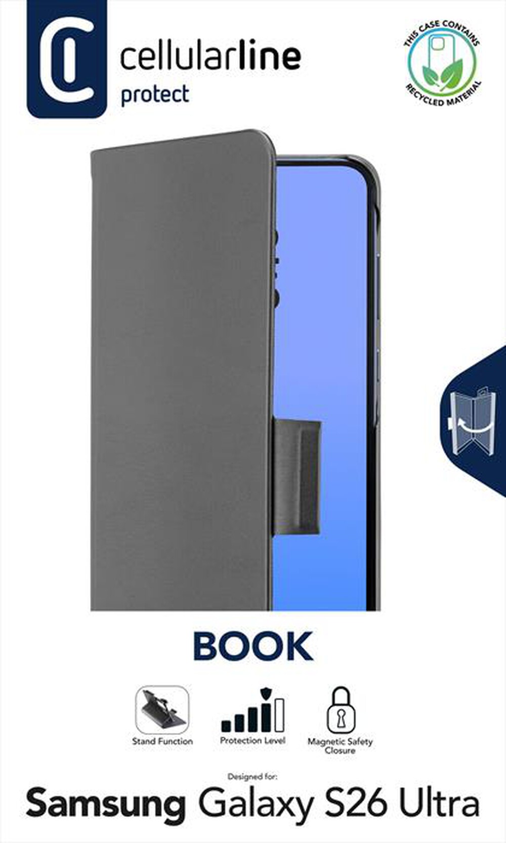 Immagine del prodotto CELLULARLINE - Cover BOOK per Galaxy S26 Ultra-Nero