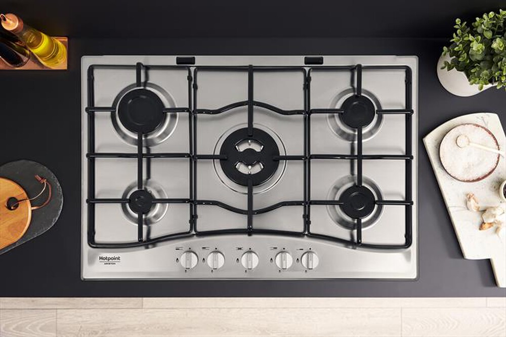 "HOTPOINT ARISTON - Piano cottura a gas PCN 752 T/IX/HAR 75cm-Inox"