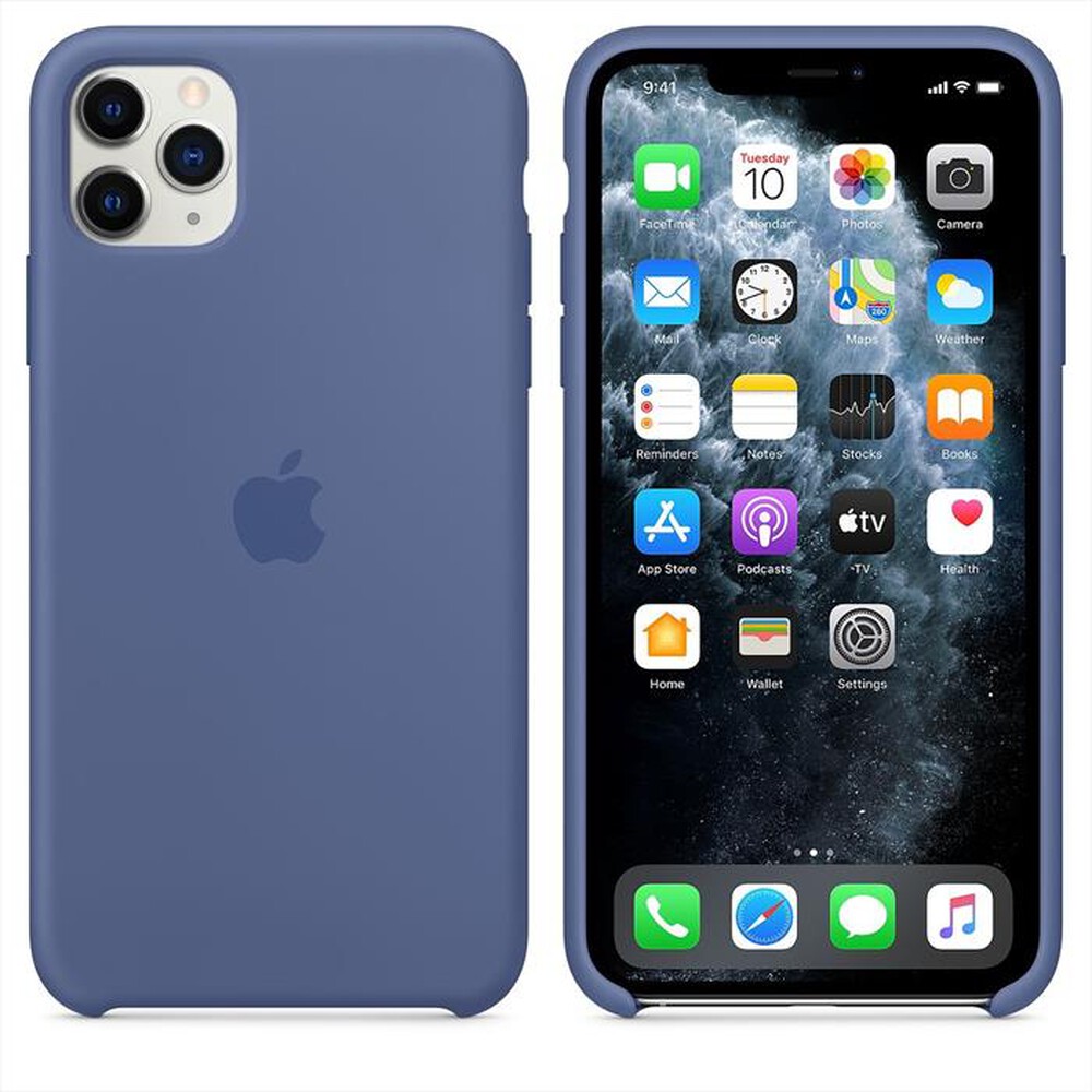 "APPLE - iPhone 11 Pro Max Silicone Case-Linen Blue"