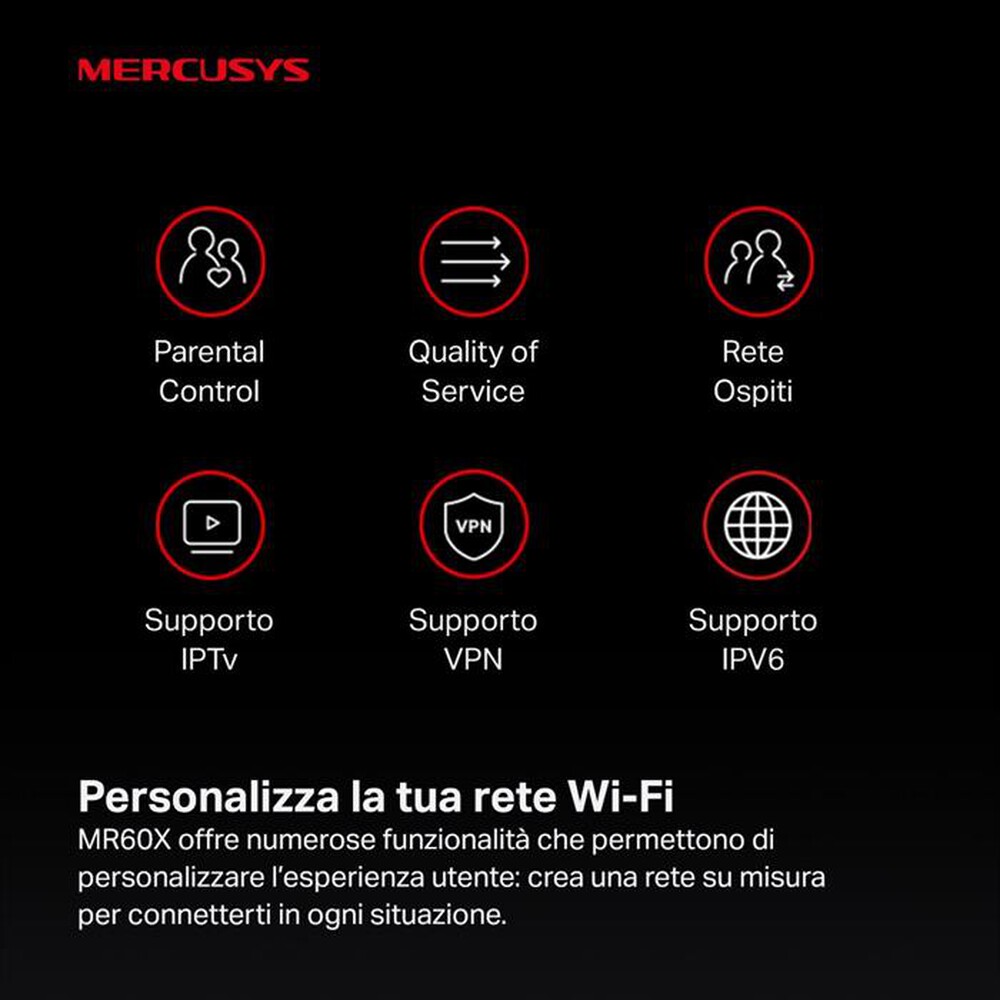 "TP-LINK - MR60X AX1500 WIFI 6 ROUTER-nero"