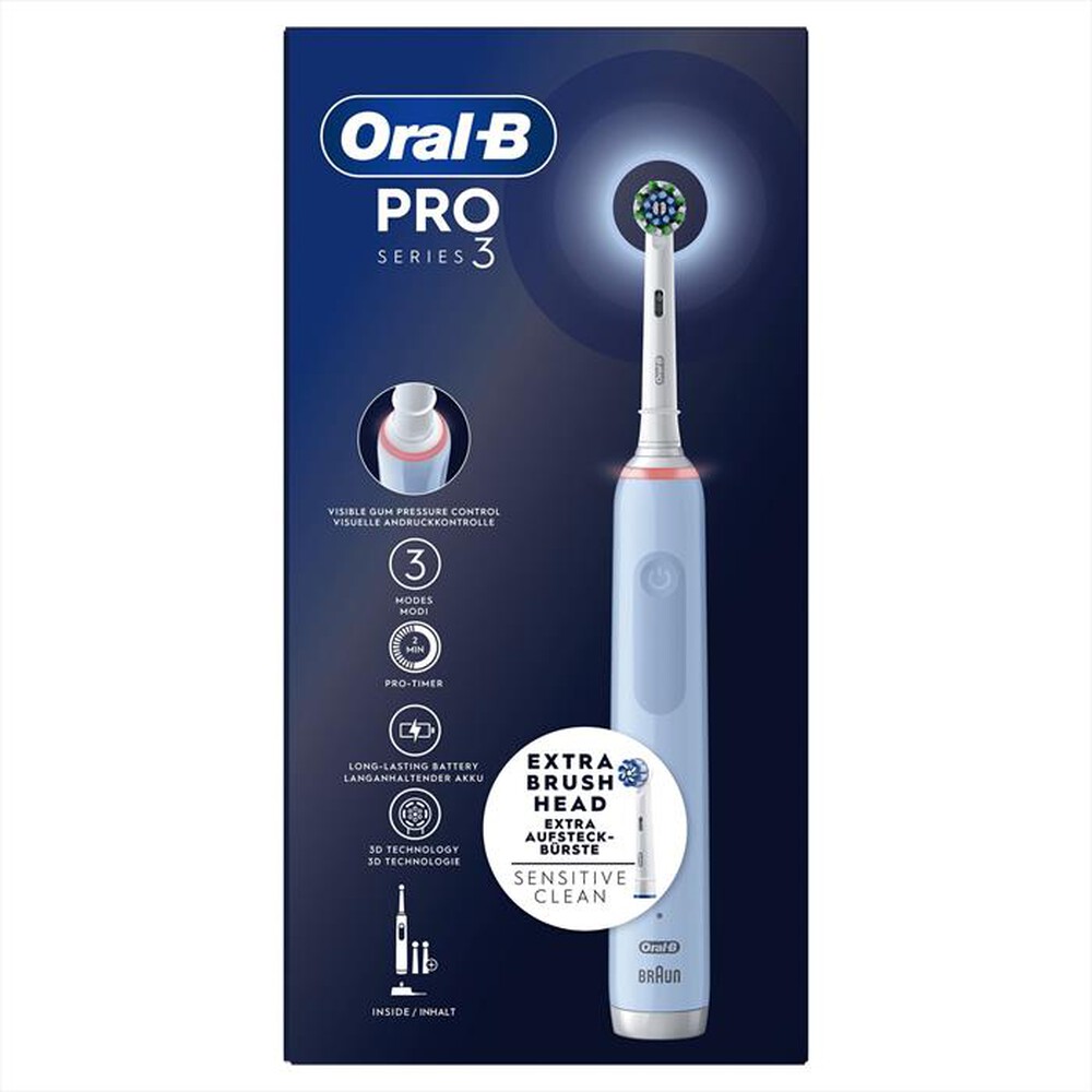 "ORAL-B - Spazzolino elettrico ricaricabile PRO 3 3700-Blu"
