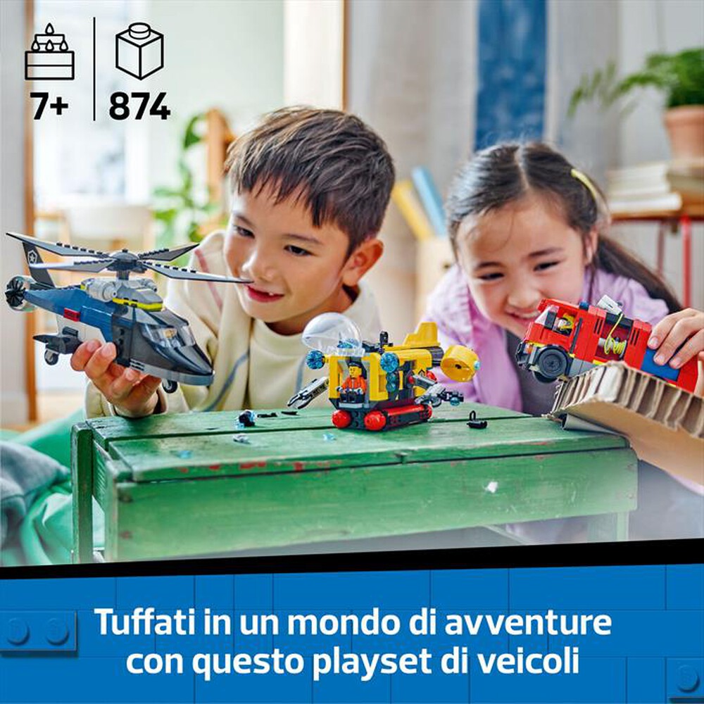 Immagine del prodotto LEGO - CITY Elicottero, autopompa e sottomarino 60462