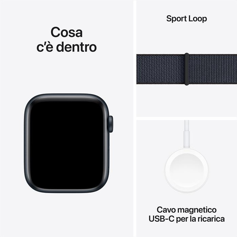 "APPLE - Watch SE GPS + Cellular 44mm Cassa Alluminio-Midnight - Sport Loop Ink"
