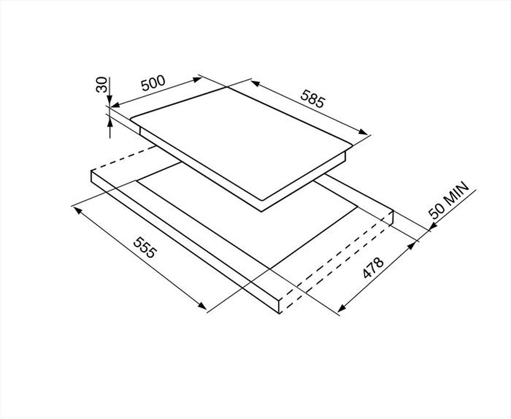 Immagine del prodotto SMEG - Piano cottura a gas SR64S 4 fuochi 58,5cm-Inox