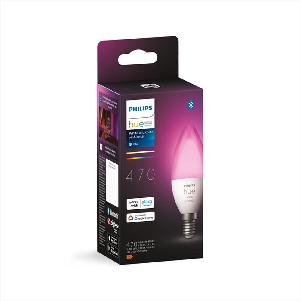 "PHILIPS - HUE WHITE AND COLOR AMBIANCE LAMPADINA E14 5.3W-Bianco"