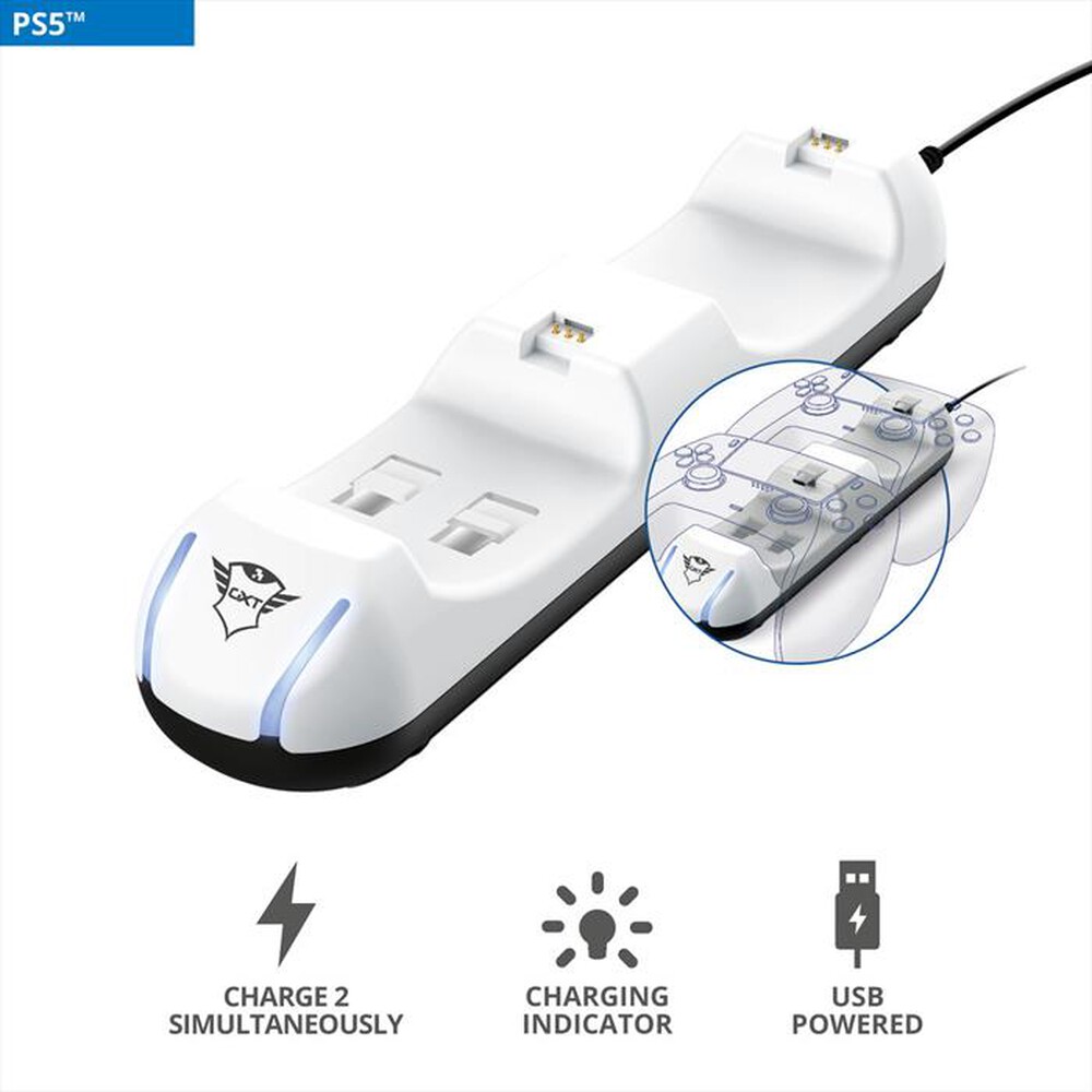 "TRUST - GXT251 DUO CHARGE DOCK PS5-White"