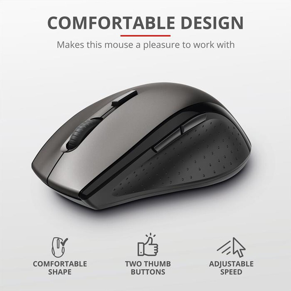 "TRUST - KUZA WIRELESS MOUSE-Black"