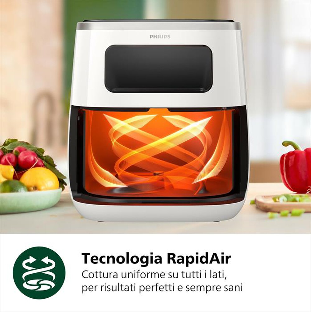 "PHILIPS - FRIGGITRICE AIRFRYER SERIE 3000 DA 5.6L HD9257/20-Bianco"
