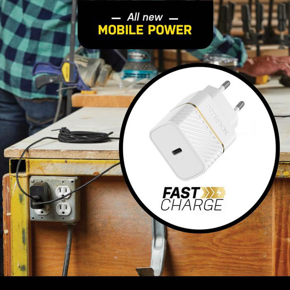 "OTTERBOX - CARICATORE DA MURO USB-C 20W-BIANCO"