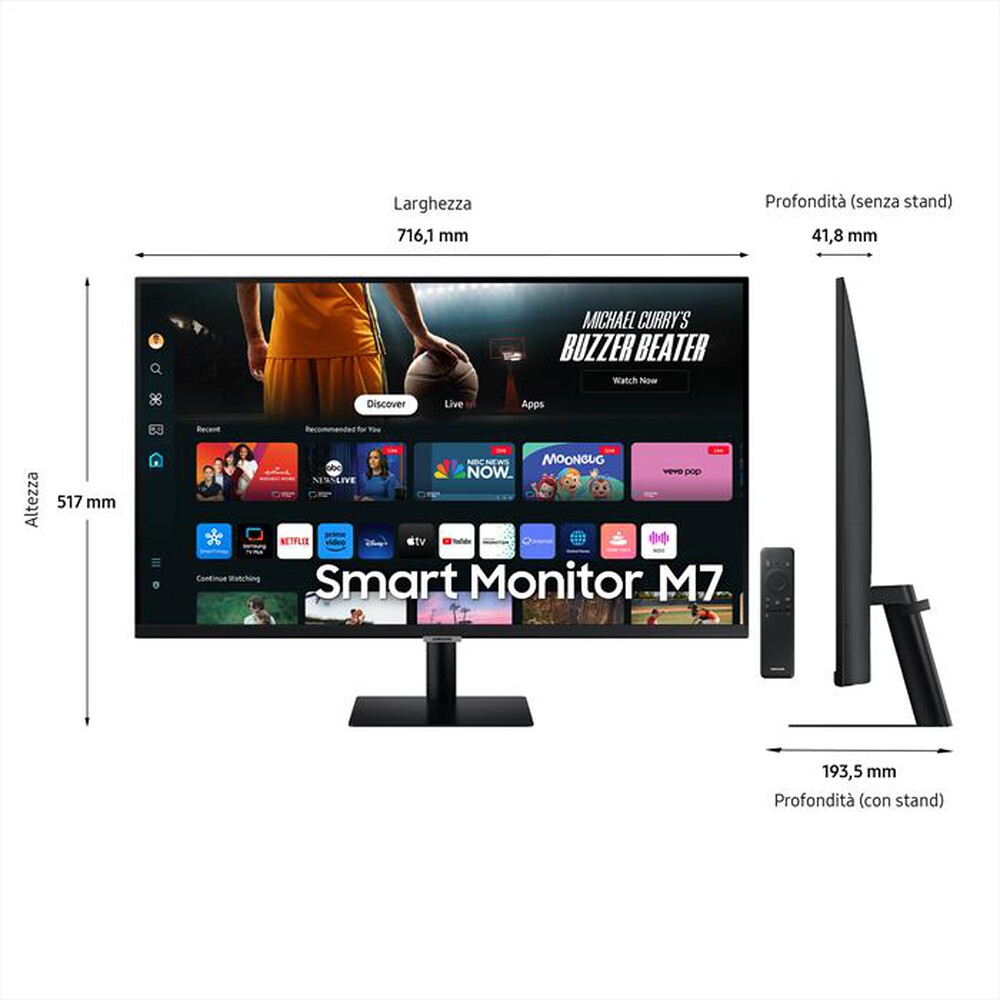 "SAMSUNG - SMART Monitor LED M7 M70D DA 32'' UHD FLAT"