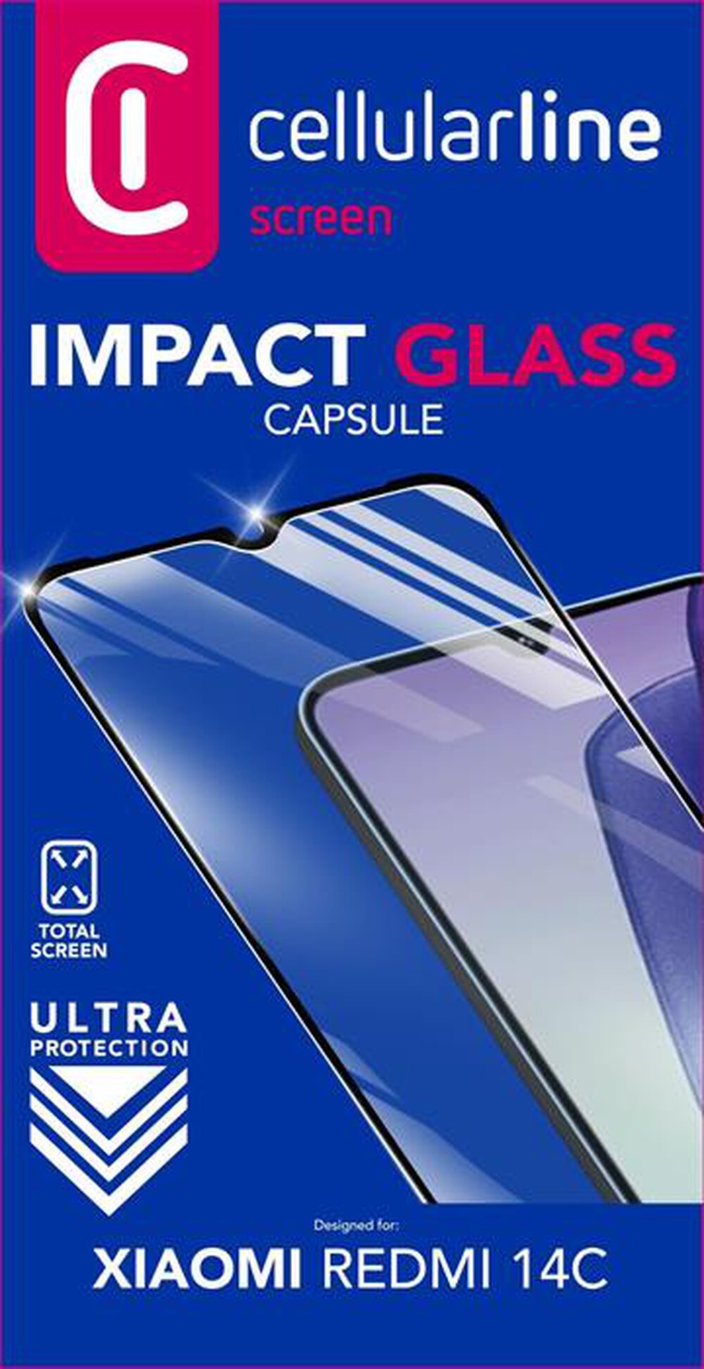 Immagine del prodotto CELLULARLINE - IMPACT GLASS CAPSULE - XIAOMI REDMI 14C-Trasparente