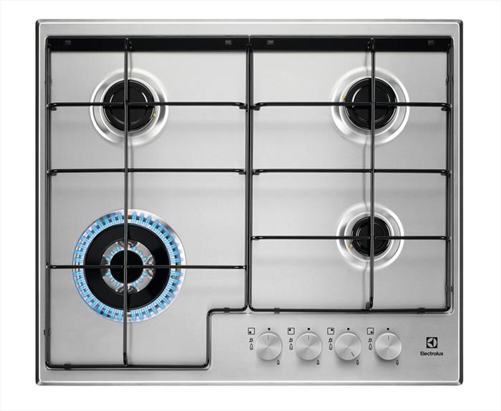 "ELECTROLUX - Piano cottura a gas EGS6434X 0cm-Inox/manopole finitura silver"