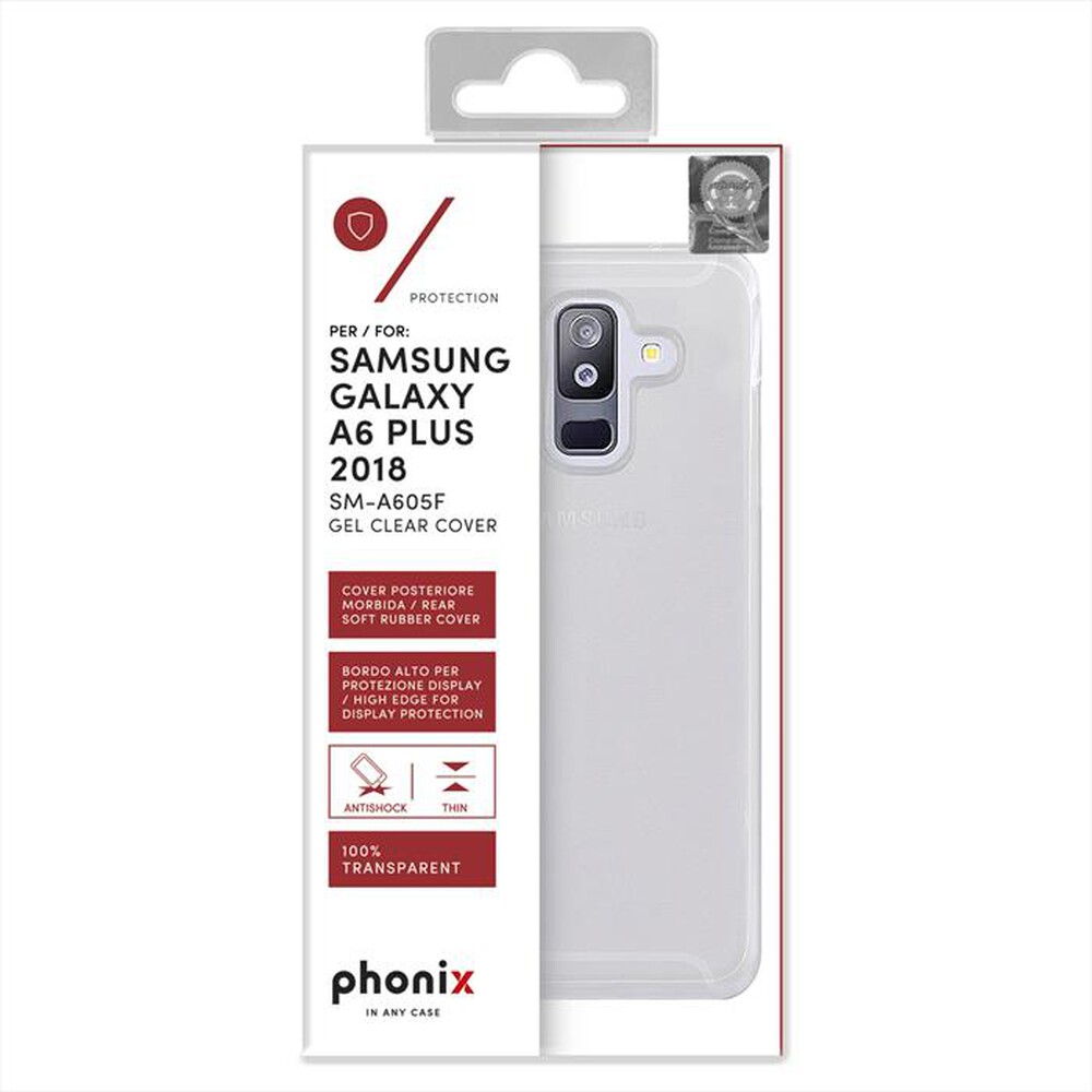 "PHONIX - SA6PGPW Cover GEL GALAXY A6 PLUS-Bianco traslucido"