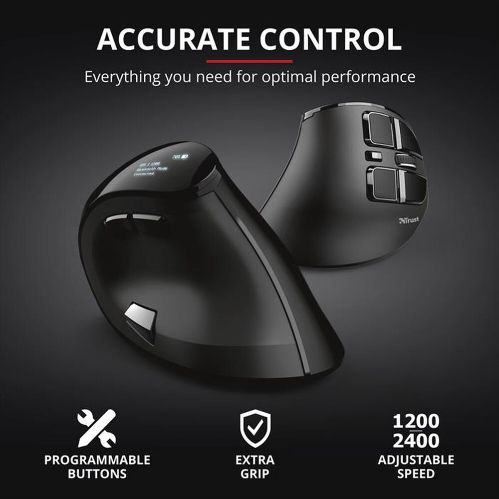 "TRUST - VOXX ERGONOMIC RECHARGEABLE MOUSE-Black"
