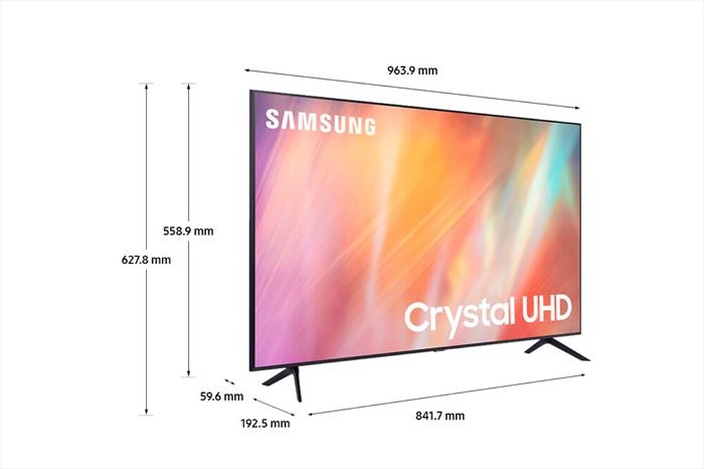 "SAMSUNG - Smart TV Crystal UHD 4K 43” UE43AU7170-Titan Gray"