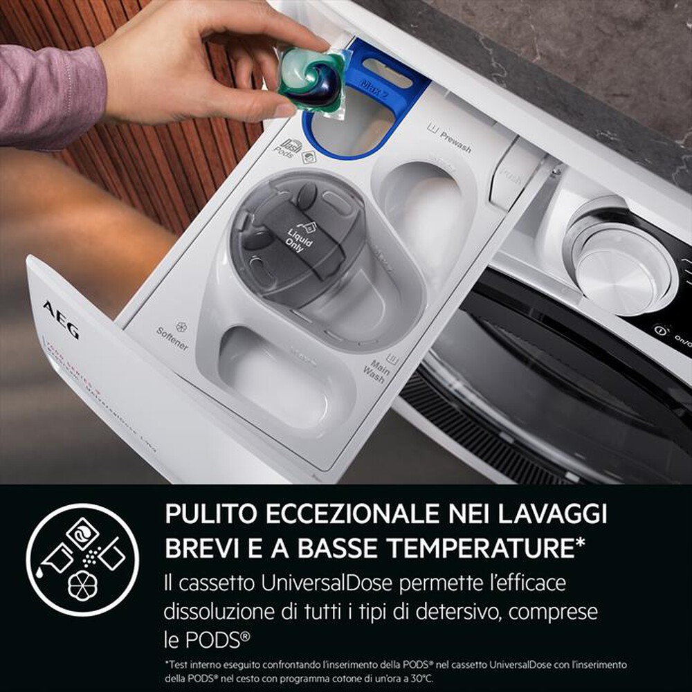 "AEG - Lavatrice LR7HEU94BY 9 Kg Classe A-Bianco/oblò nero"