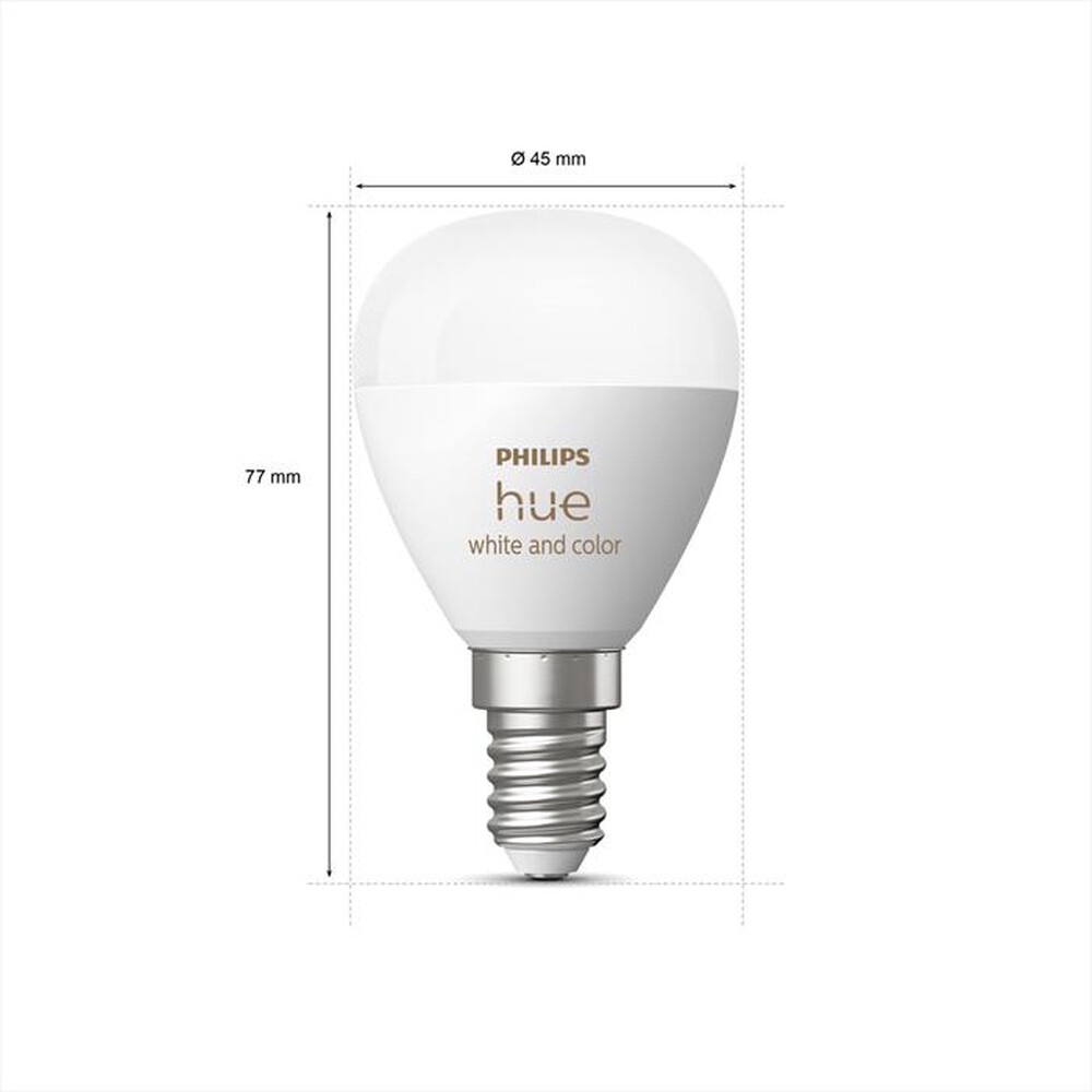 Immagine del prodotto PHILIPS - HUE WHITE AND COLOR AMBIANCE SFERA E14 40W-Bianco