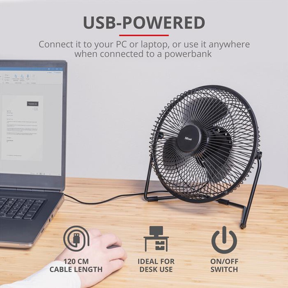 "TRUST - BLAZE USB COOLING FAN-Black"
