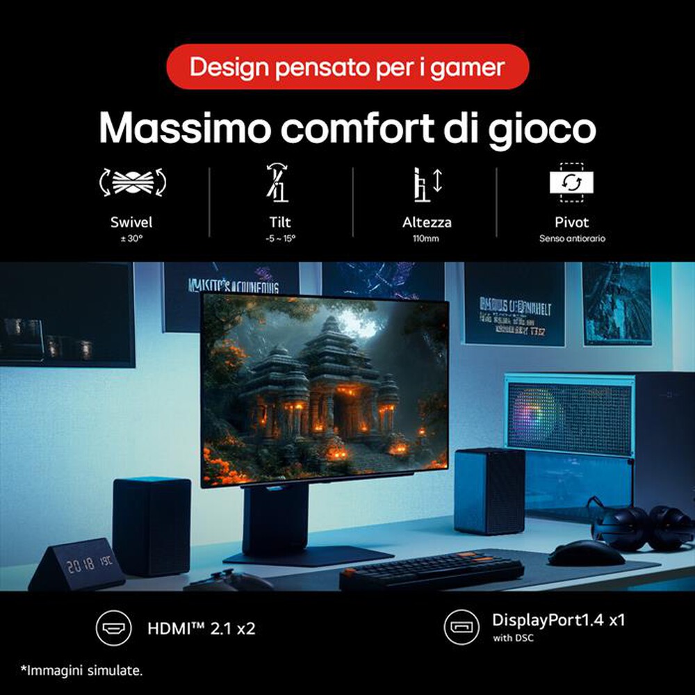 Immagine del prodotto LG - Monitor OLED 26,5" 27GX700A-B-Black