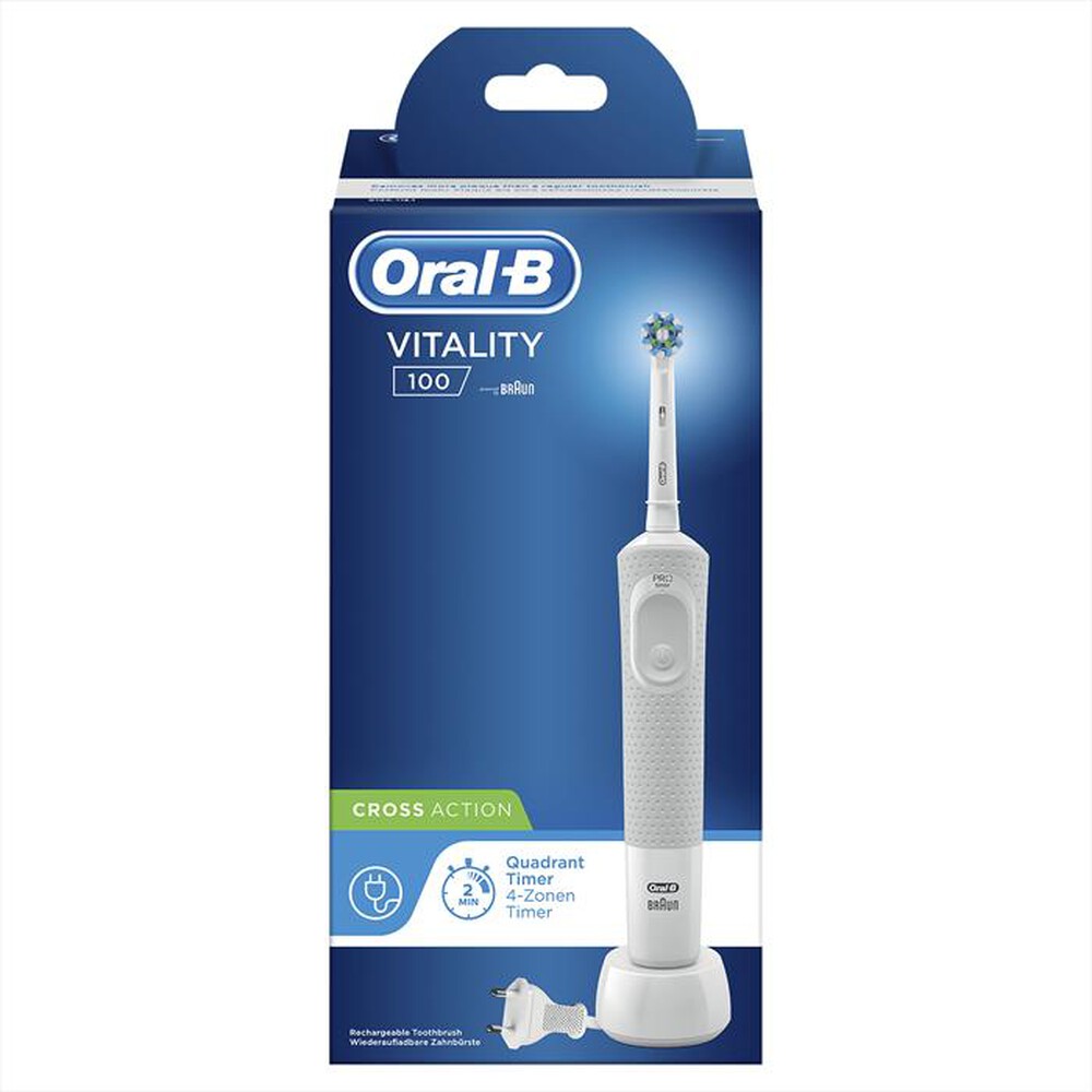 "ORAL-B - Spazzolino elettrico VITALITY 100 CROSSACTION-Bianco"