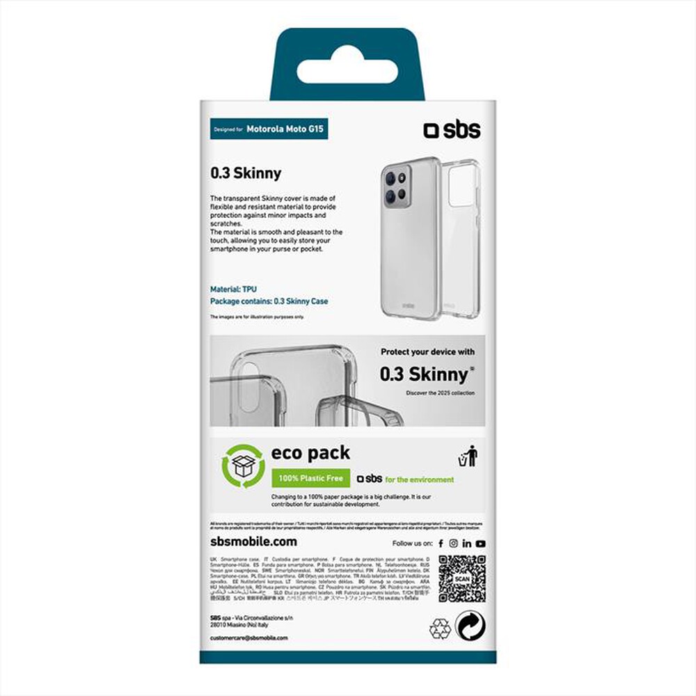 Immagine del prodotto SBS - Cover Skinny Motorola Moto G15 TESKINMOG15T-Trasparente