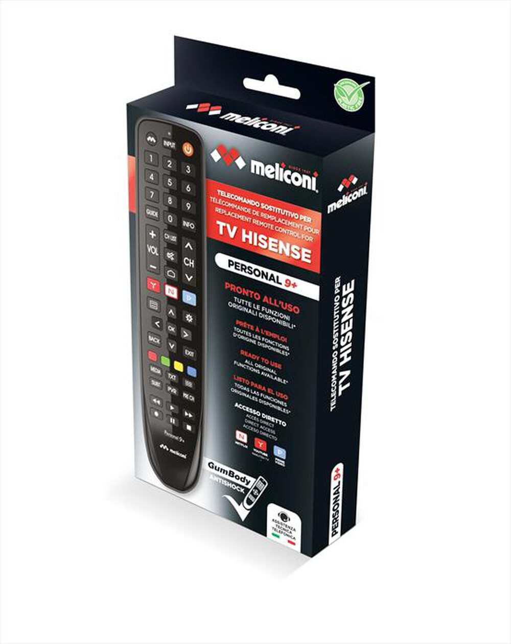 "MELICONI - Telecomando GB PERSONAL 9+ HISENSE-Nero"