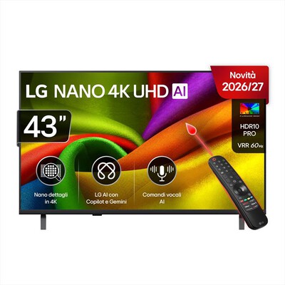 LG - Smart TV LED UHD 4K 43" NANO AI NU90 43NU900B6LA-Charcoal Black