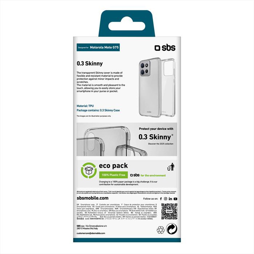 "SBS - Cover TESKINMOG75T per Motorola Moto G75-Trasparente"